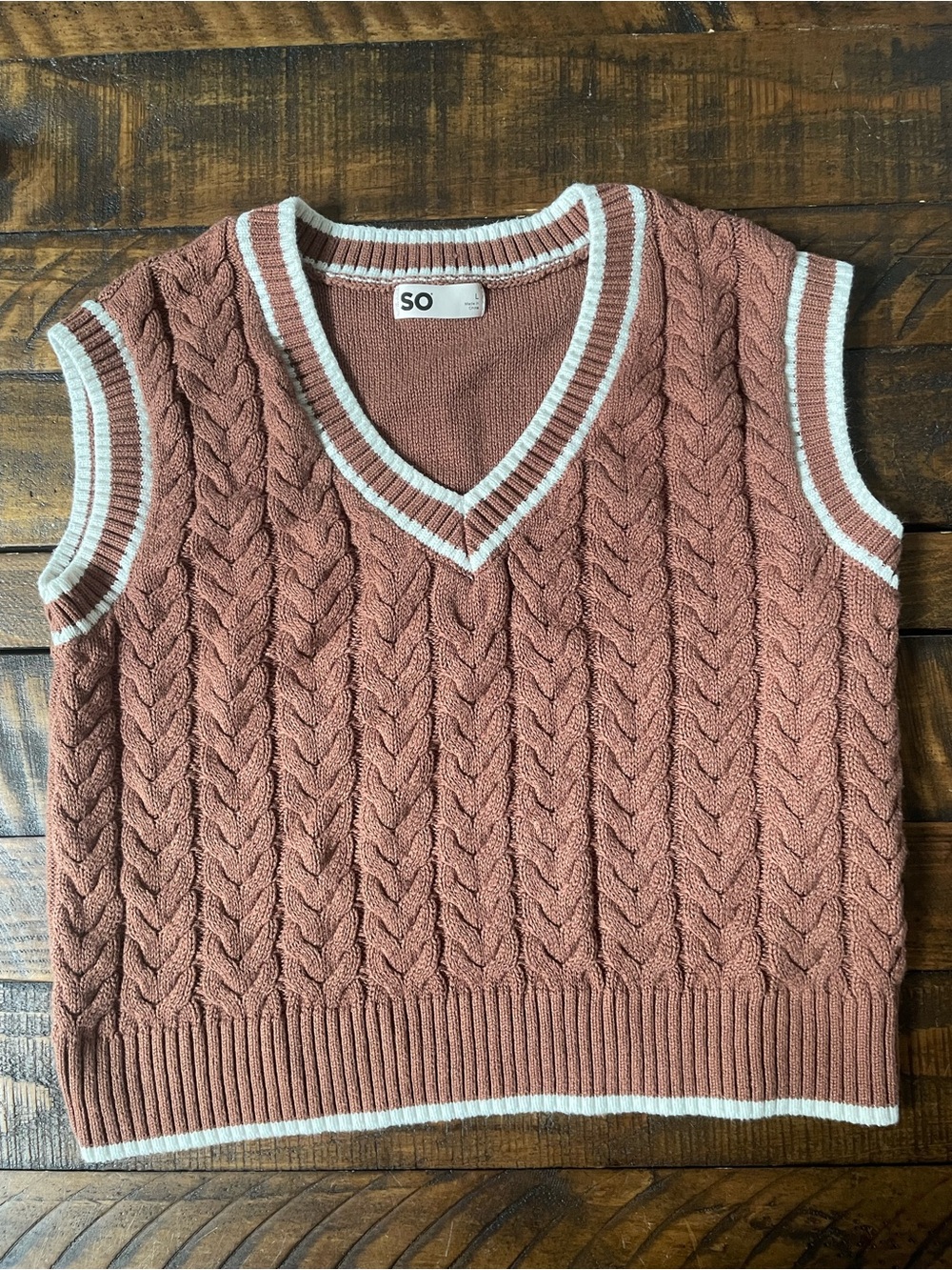 Brown knit vest